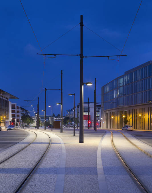 Eclairages de la ligne de tramway de Tours pour Philips Lighting