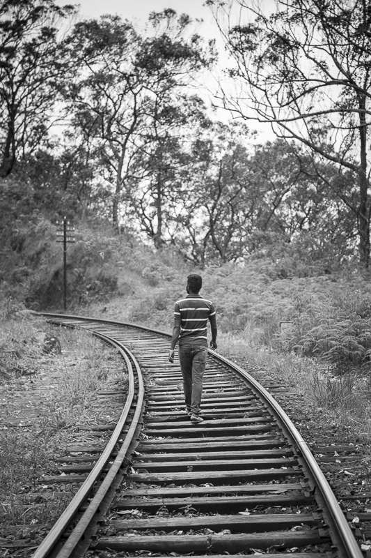 On the rail tracks, Haputale, Sri Lanka
