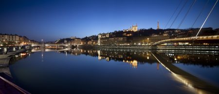 Quai de Saône de nuit, Lyon