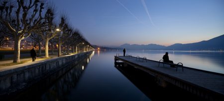 Les bord du lac du Bourget à Aix Les Bains pour Citeos