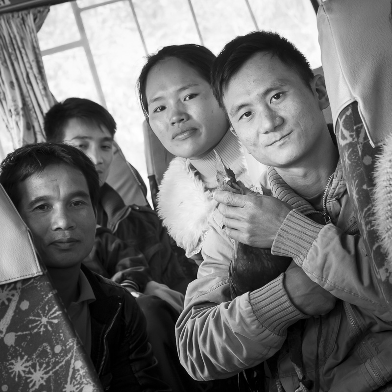 Dans le bus  à Muang Khua