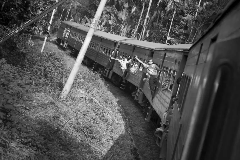 On the rail tracks, Sri Lanka