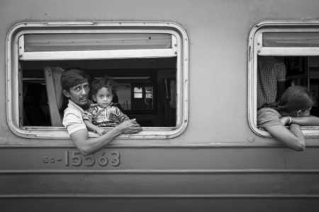 On the rail tracks, Sri Lanka