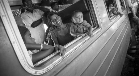 On the rail tracks, Sri Lanka