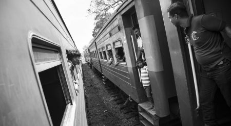 On the rail tracks, Sri Lanka