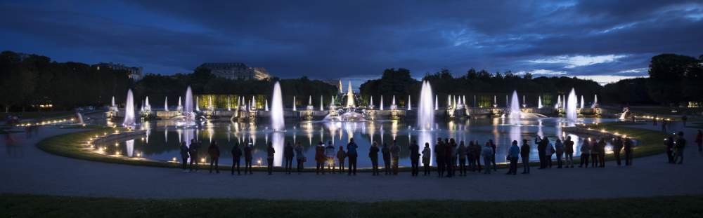 Mise en lumière fontaine de Neptune et façades du chateau de Versailles