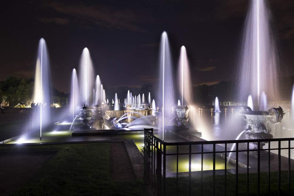 Mise en lumière fontaine de Neptune et façades du chateau de Versailles