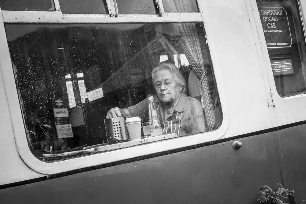 At the restaurant, in the train, Glennfinnan